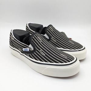 NEW Womens Vans Classic Slip-On 98 Anaheim Factory OG Strip Black Sneaker Shoes
